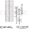 Cifial 32480SY U Techno 65 3 Hole Bath Mixer Dimension